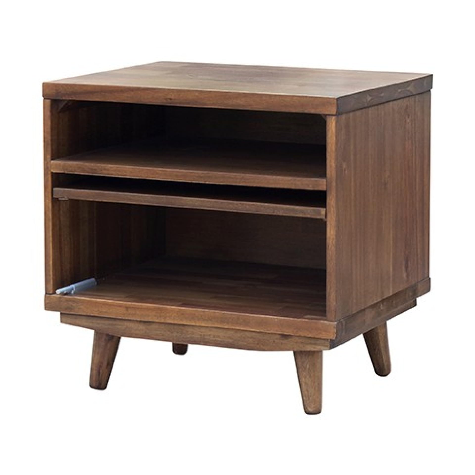 New Pacific Direct Piero Chevron Night Stand, One Size, Brown